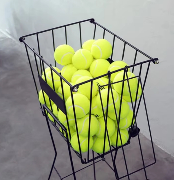 Zusammenklappbarer Tennisballbehälter mit Rädern, stehender Tennisball-Auffangkorb